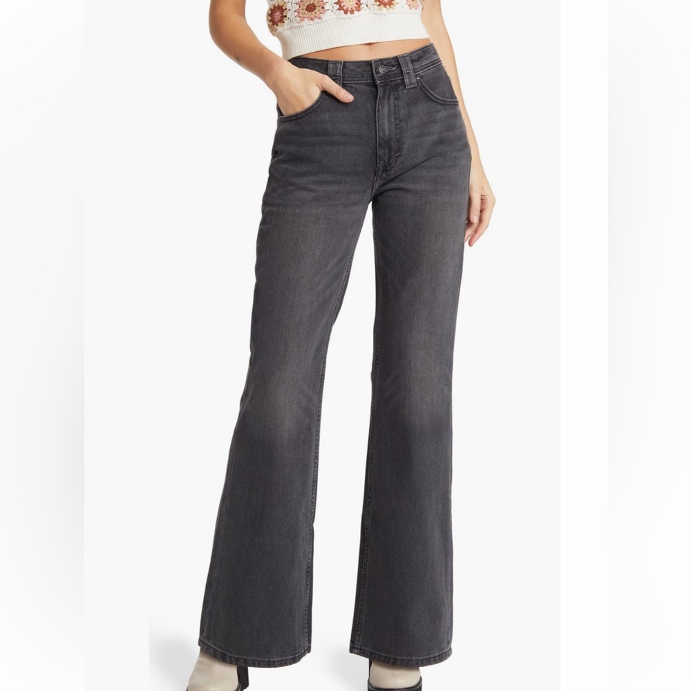 Free People We the Free Ava High-Waist Bootcut Jeans (Class Act Black)
